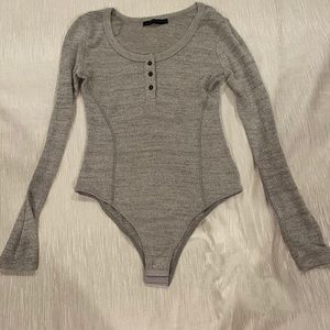 Grey buttoned Bodysuit
